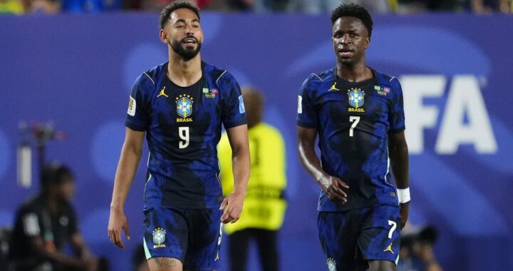Vinícius y Cunha celebran goles en la goleada 3-0 de Brasil a Haití en el Mundial 2026