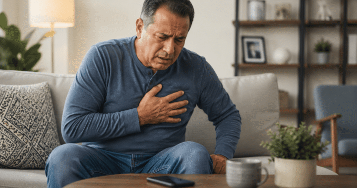 Mujer con dolor en el pecho y brazo, señal de infarto atípico