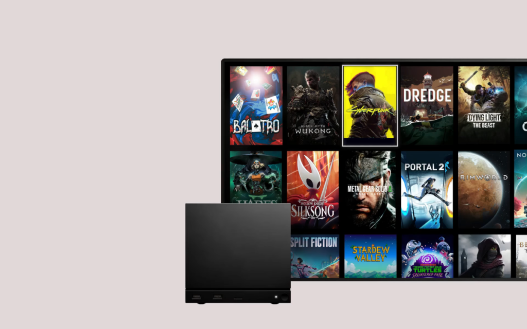 Steam Machine junto a consolas PS5 y Xbox Series X mostrando diferencia de precio y diseño