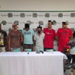 Agentes policiales en operativo contra la banda Los Patillas en el Atlántico