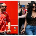 Lewis Hamilton sonríe junto a Kim Kardashian en el Gran Premio de Mónaco
