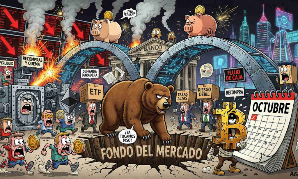 Gráfico de Bitcoin cerca de USD 59.500 con proyección de piso en octubre según Cantor Fitzgerald