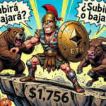 Gráfico de Ethereum mostrando el rebote del 10,74% y su volumen en caída