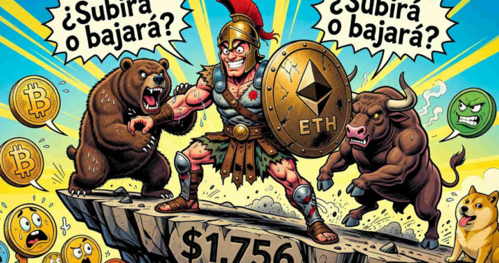 Gráfico de Ethereum mostrando el rebote del 10,74% y su volumen en caída
