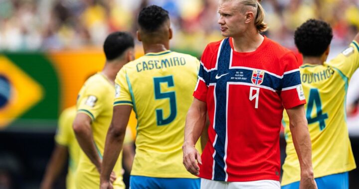 Celebración de Noruega tras vencer 2-1 a Brasil en octavos del Mundial 2026 en el MetLife Stadium